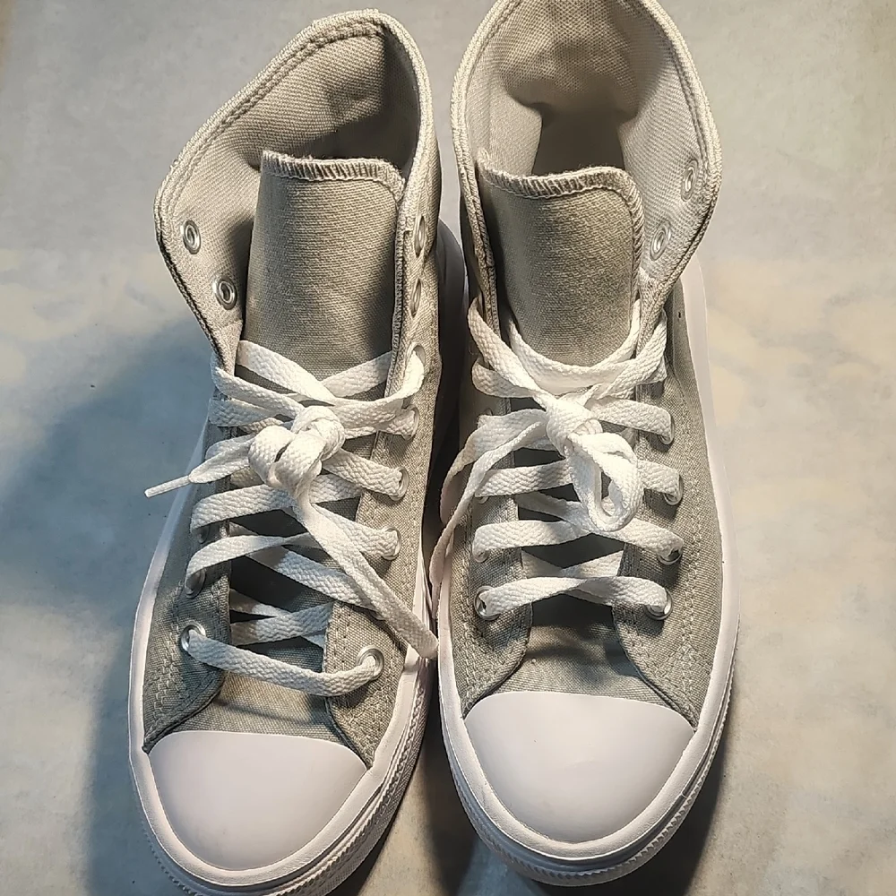 Stylish Converse Platform Gray High-Top Sneakers NWOT